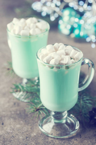 peppermint hot chocolate - latté hot chocolate hot drink indulgence imagens e fotografias de stock