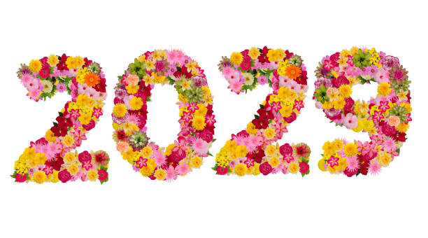 istock Inscription 2029 from fresh flowers isolated on white background 1080149910