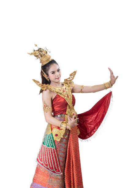 istock woman wearing typical thai dress with thai style 1080158002