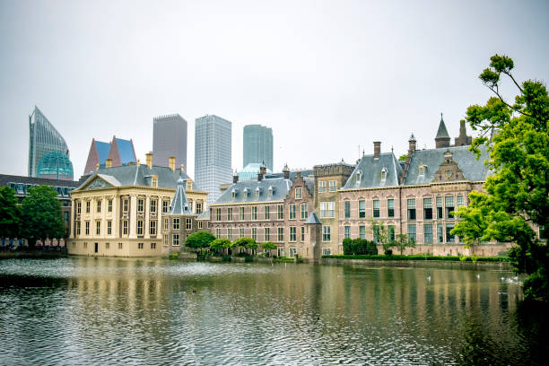 The Dutch Parliament in The Hague, Netherlands The Dutch Parliament in The Hague, Netherlands during an overcast day in spring binnenhof photos stock pictures, royalty-free photos & images