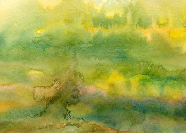 istock summer landscape, watercolor art background 1080159392