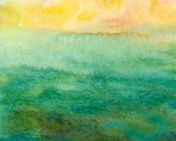istock summer landscape, watercolor art background 1080159710