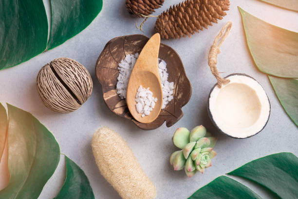 istock Aromatherapy  product  Spa set, flat lay composition.Tropical leaf concept style., massage with pink background. top view.Monstera leaves template, tropical summer fashion background. 1080162878