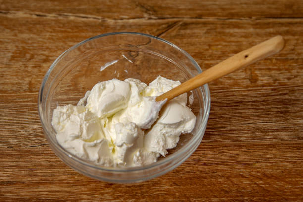 istock Sour cream in the glass bowl 1080163738
