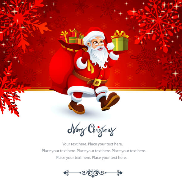 nadchodzi święty mikołaj - sack santa claus christmas vector stock illustrations