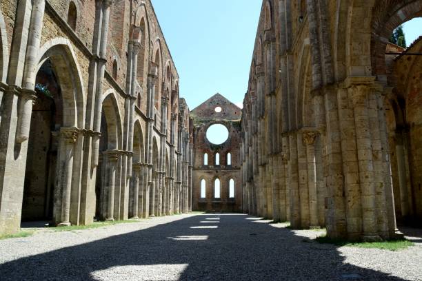 abadia de san galgano, toscana, itália - san galgano - fotografias e filmes do acervo