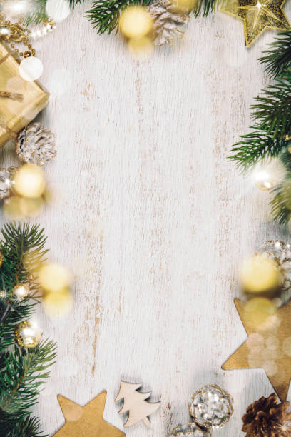 istock Rustic wood background for Christmas with copy space 1080176392