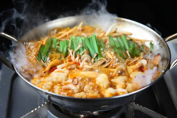 Close Up Shot Of Spicy Innards Hot Pot