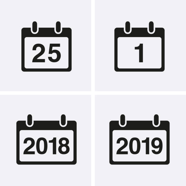Vector calendar icons Vector calendar icons with date 2018 calendar stock illustrations