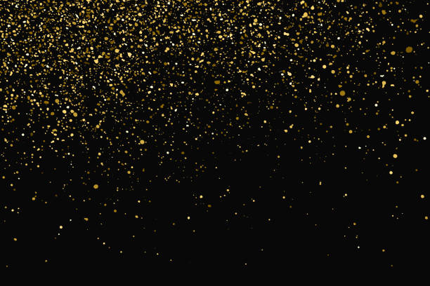 Gold Glitter Texture Vector. Gold Glitter Texture Isolated On Black. Amber Particles Color. Celebratory Background. Golden Explosion Of Confetti. Design Element. Digitally Generated Image. Vector Illustration, Eps 10. gold layer stock illustrations