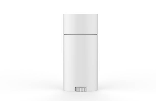 istock White blank roll on deodorant and lip balm tube, mock up template on isolated white background, 3d illustration 1080189628