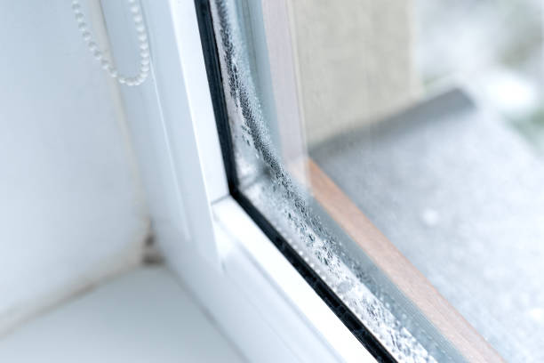 istock Double glazed PVC window Condensation on the glass 1080193672