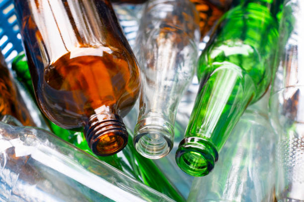 istock Glass bottles in waste basket. 1080206794