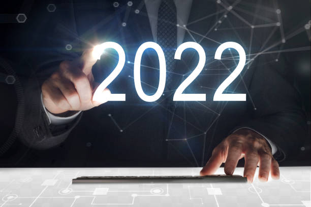 istock Business man touching screen with 