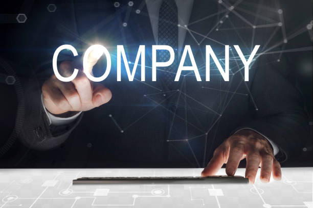 istock Business man touching screen with 