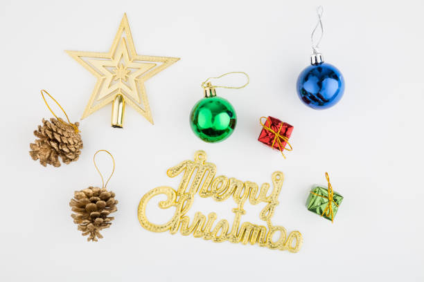 istock Christmas festive holiday decorations on white background. top view 1080218220
