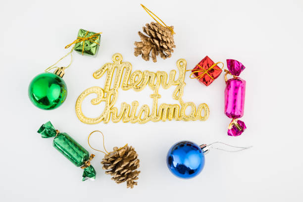 istock Christmas festive holiday decorations on white background. top view 1080218248