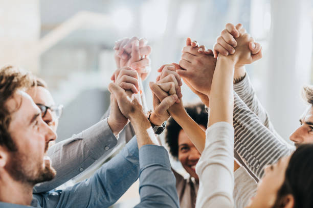istock Sea of hands in unity! 1080218396