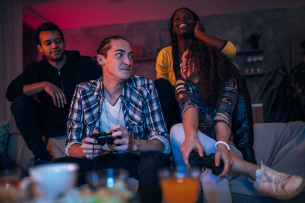 istock Friends having fun with games 1080220346