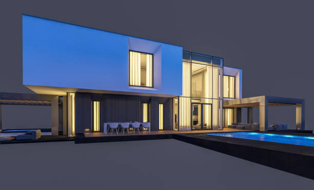 istock 3d rendering of modern cozy house. Isolated on gray. 1080222378