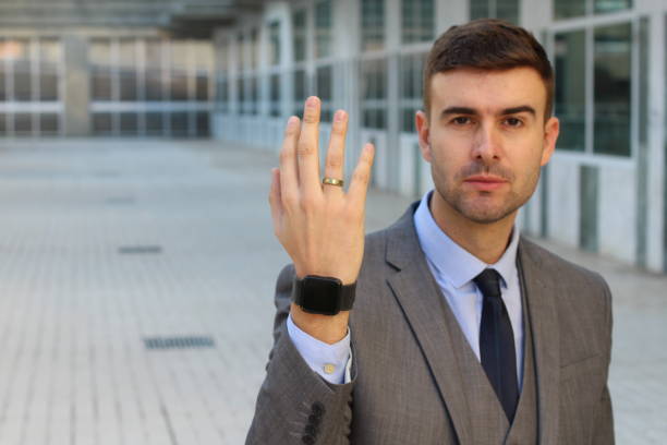 istock Businessman showing his wedding ring 1080224284