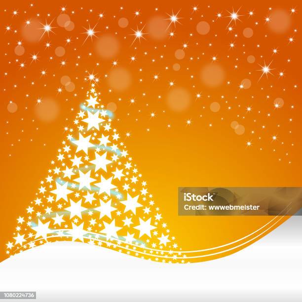 Christmas Card With Decorative Christmas Tree Illustration Stock Photo - Download Image Now