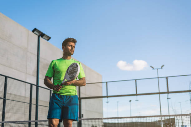 istock Sportsman playing padel game 1080225808