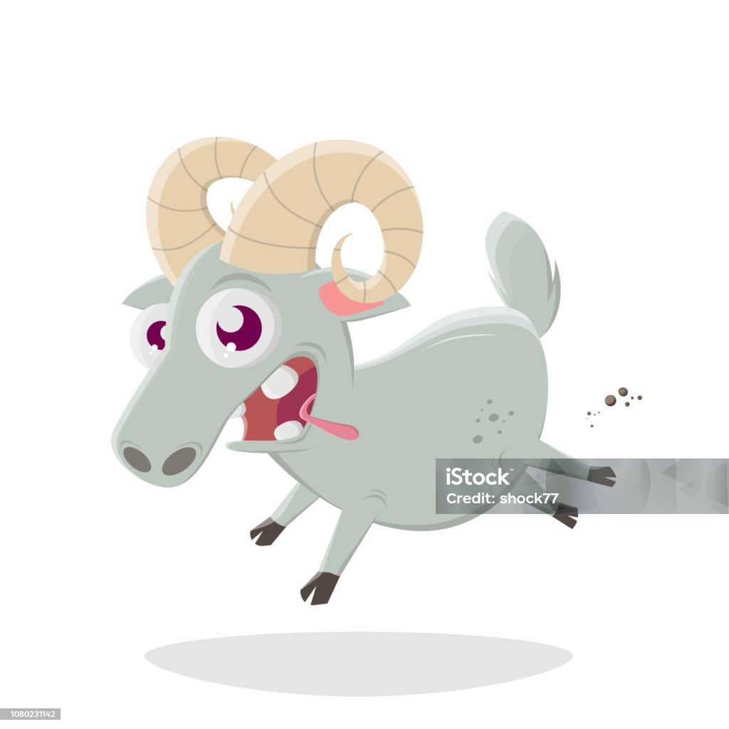 funny cartoon ram vector illustration Goat stock vector