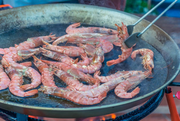 istock Seafood paella in the works 1080234542
