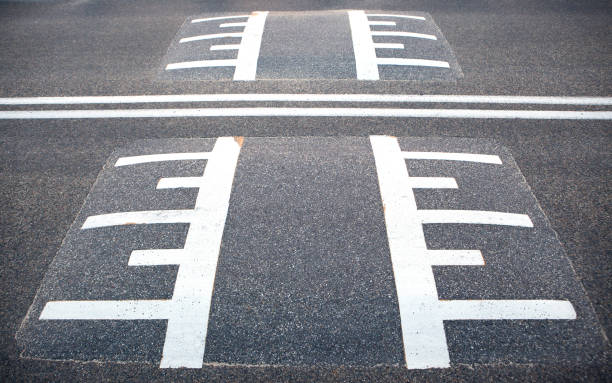 istock Street obstacle, threshold - road marking 1080235430