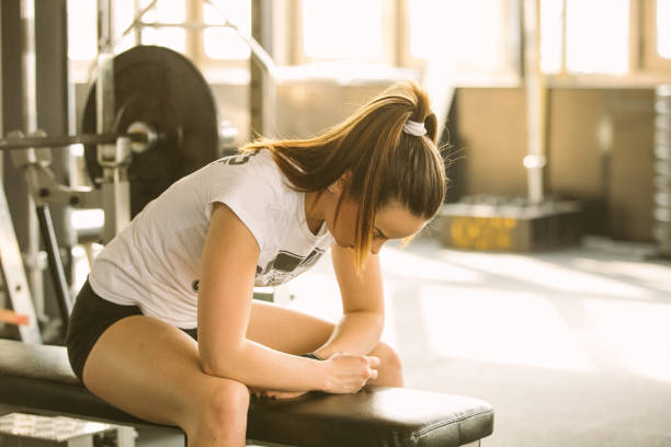 istock Abstracted woman in gym 1080239456