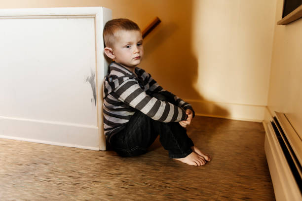 istock Upset problem child close to the staircase concept for bullying, depression stress 1080240610