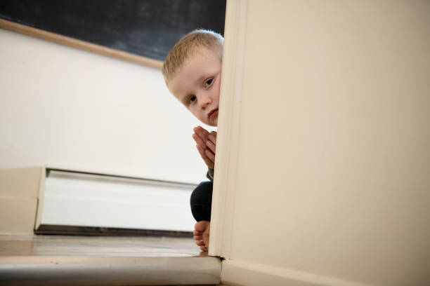 istock Upset problem child close to the staircase concept for bullying, depression stress 1080240748