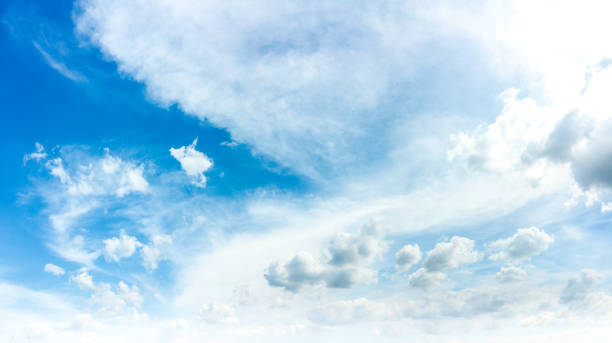 istock Beautiful white clouds with blue sky.Color shade gradient from white to blue using for fresh background wallpaper. 1080241034