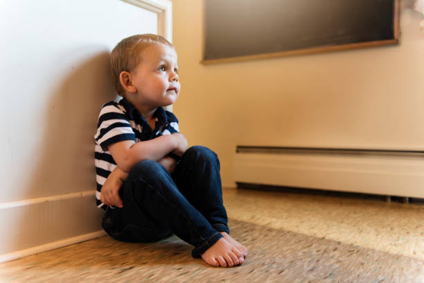 istock Upset problem child close to the staircase concept for bullying, depression stress 1080241038