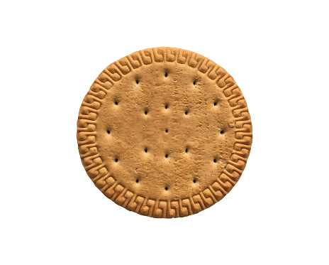 A round biscuit isolated on white background