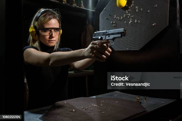 Shooting Range Stock Photo - Download Image Now - Target Shooting, Women,  Handgun - iStock