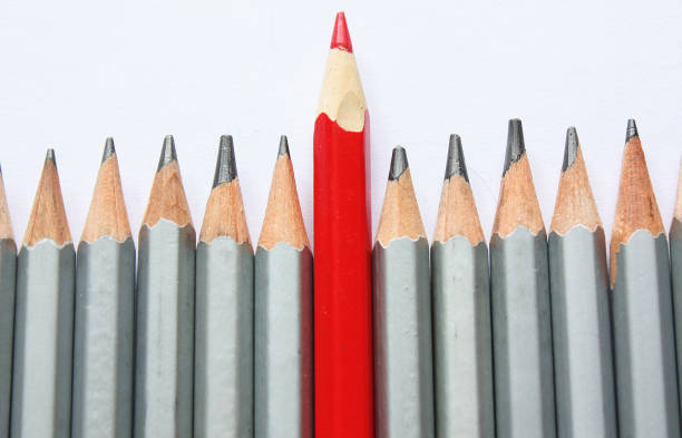 istock Pencils concept with red pencil 1080261396