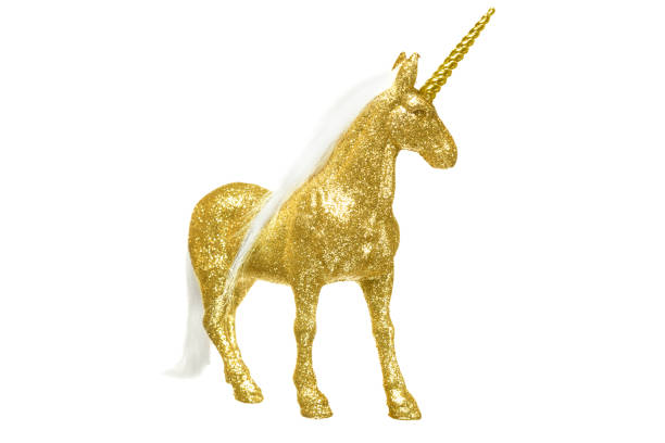 3D rendering of a white fantasy unicorn isolated on white background