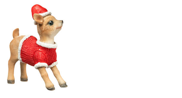 istock Christmas reindeer  isolated on white background with copy space 1080267370
