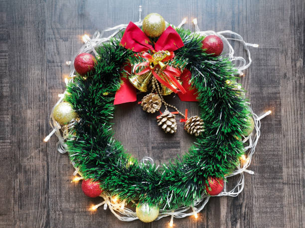 istock Christmas decoration. copy space for add text and wooden background. 1080272858