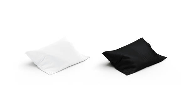 istock Blank black and white pillow mock up set, side view 1080274136