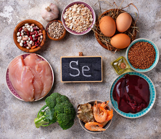 istock Healthy product sources of selenium. 1080274910