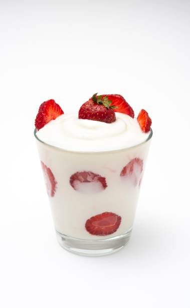 istock Yogurt with slices of strawberries 1080282190