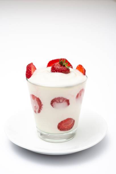 istock Yogurt with slices of strawberries 1080282206