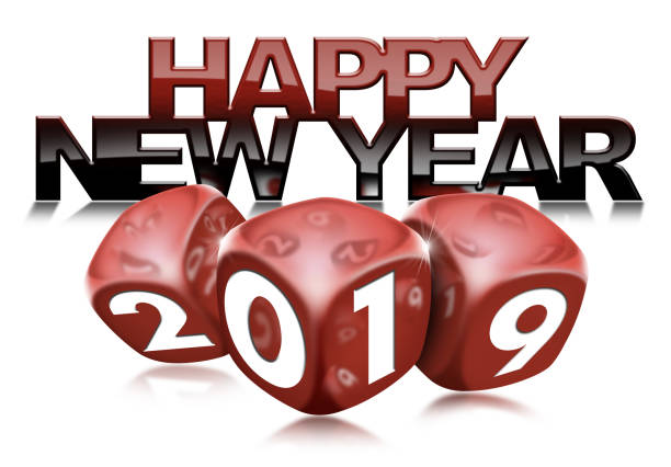 istock Happy New Year 2019 with Red Dice 1080282406