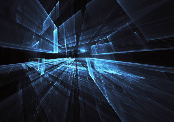 istock Abstract 3D fractal background, texture. Virtual Neon City 1080286810