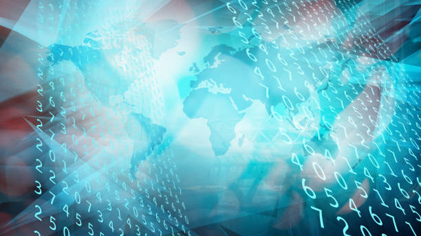 globalen cyberspace für maschinelles lernen, länder der welt in digitalen cyber-welt - confidential englischer begriff stock-fotos und bilder