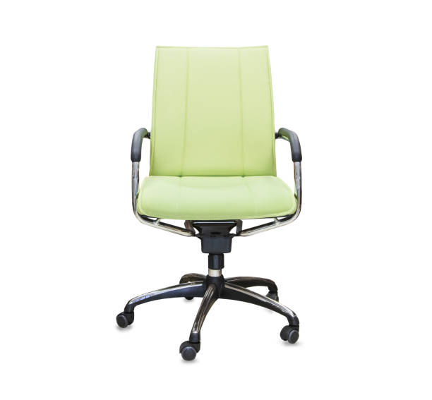 istock Office chair from green cloth isolated over white 1080290420