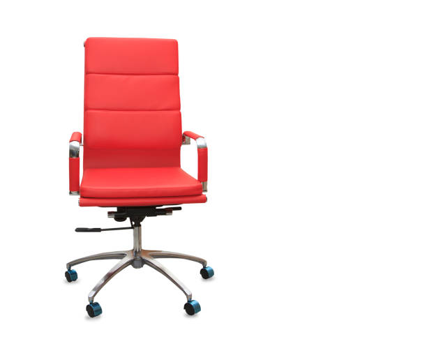 istock Modern office chair from red leather. Isolated 1080290468